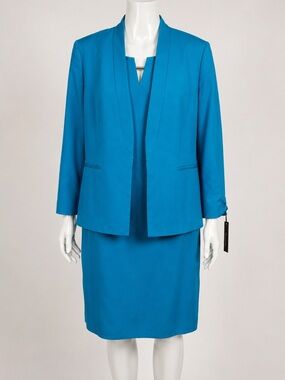Matching Tahari ASL  Turquoise Women's Dress Set - Jacket & Dress